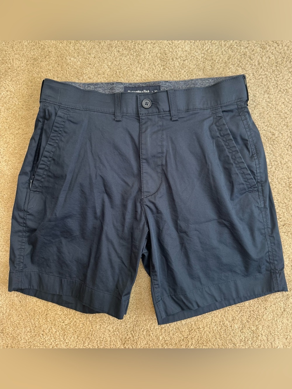 Abercrombie & Fitch Sz 29 Navy Flat-Front Cotton Blend Flat Front Shorts